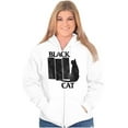 thumbnail image 3 of Black Cat Punk Rock Kitty Lovers Zip Up Hoodie Men's Women's Brisco Brands L, 3 of 6