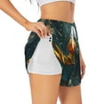 thumbnail image 3 of Lsque Whimsical Starry Night Scene Printed Women's Running Shorts with Liner Pockets,Elastic Quick Dry Workout Athletic Gym Yoga Shorts,Womens High Waist Shorts-XX-Large, 3 of 9