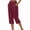 Z14 Burgundy, variant on Axiiglly Womens Capri Pants Drawstring Elastic Waist Loose Fit Summer Casual Cotton Linen Capris with Pockets Black L