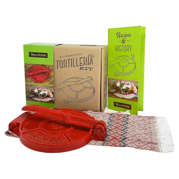 CintBllTer Artisan Tortilleria Kit - 6" Cast Iron Tortilla Press
