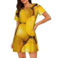 thumbnail image 1 of Vsdgher Chemise de Nuit à Manches Courtes Motif Citron Jaune Mûr pour Femmes, Col Rond, Mignonne, Confortable, 1 of 6
