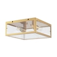 thumbnail image 2 of JONATHAN Y Grayson 12" 2-Light Bohemian Farmhouse Iron/Glass LED Flush Mount, Brass Gold/Clear, JYL9501C, 2 of 7