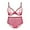 Red, variant on Women's Underwire Sheer Bra and High Waist Panties Sets