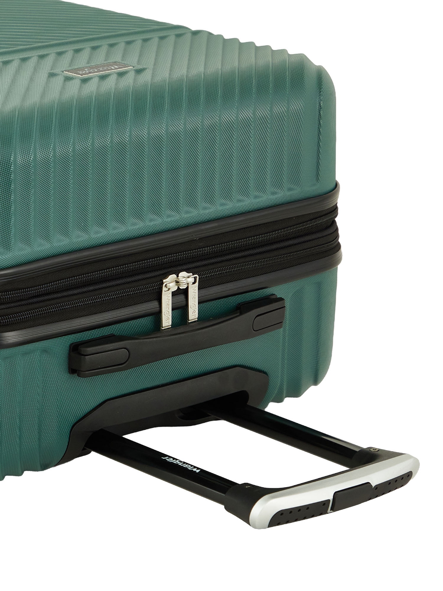 Wrangler 4 Piece Expandable Hardside Spinner Luggage Set with Packing Cubes, Green