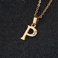 thumbnail image 1 of Titanium Steel Inlaid With Diamonds Vacuum Electroplating 26 Letters Lucky Pendant Clavicle Chain Creative Gift Jewelry, 1 of 4
