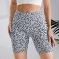 thumbnail image 2 of Womens Shorts 2025 Summer Abdominal Leopard Print Yoga Pants Lifting Running Peach Fitness Beach Vacation Trendy 2025 S-L, 2 of 7