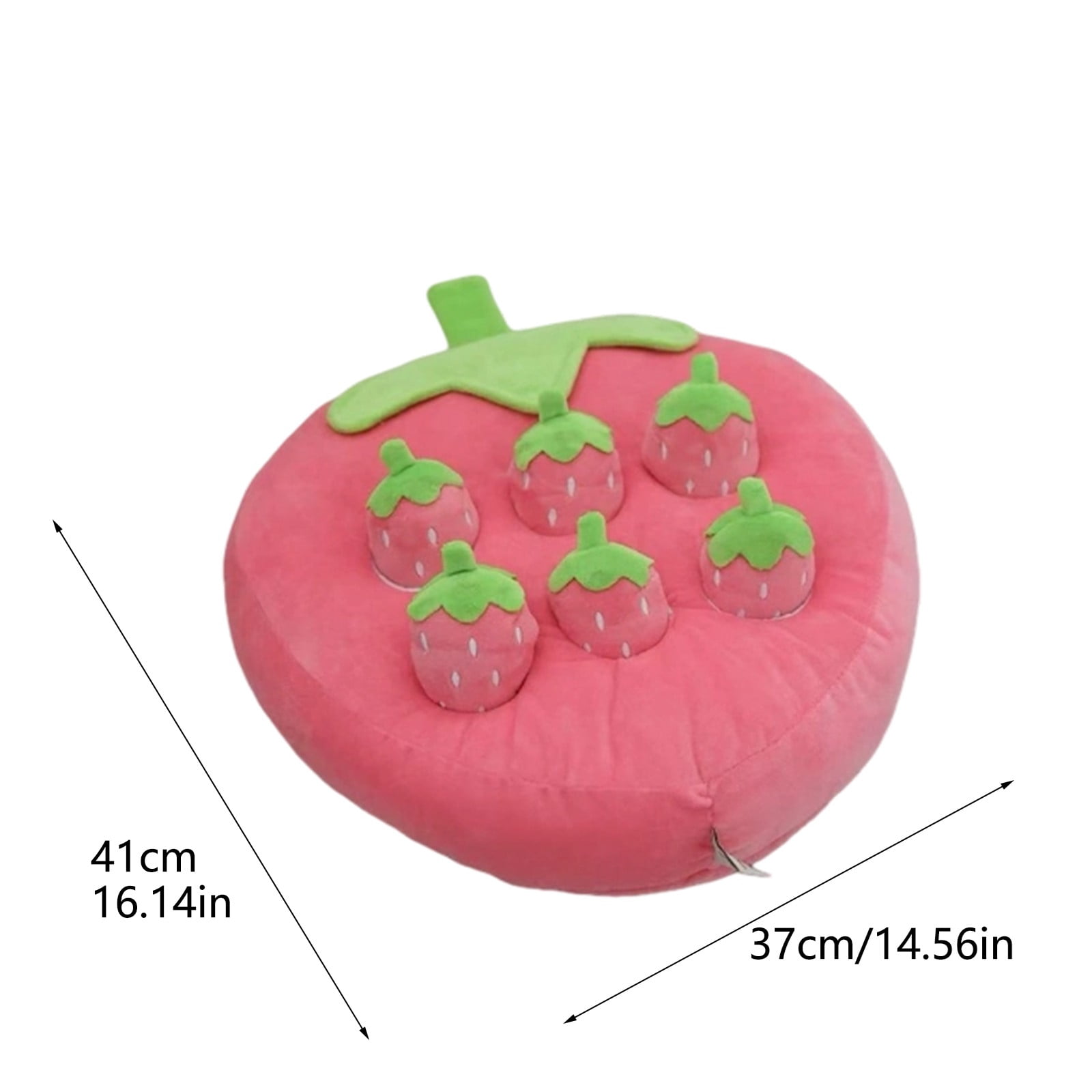 Gytml Vegetable Plush Dog Chew Mat, Interactive Food Dispensing Toy With Pull-Out Design, Durable Foraging Puzzle Mat For Dogs Mental Stimulation & Bonding(Pink-41X37X5cm)