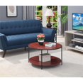 thumbnail image 1 of Convenience Concepts Tucson Noir Table Basse Ronde en Métal Finition Cerisier, 1 of 3