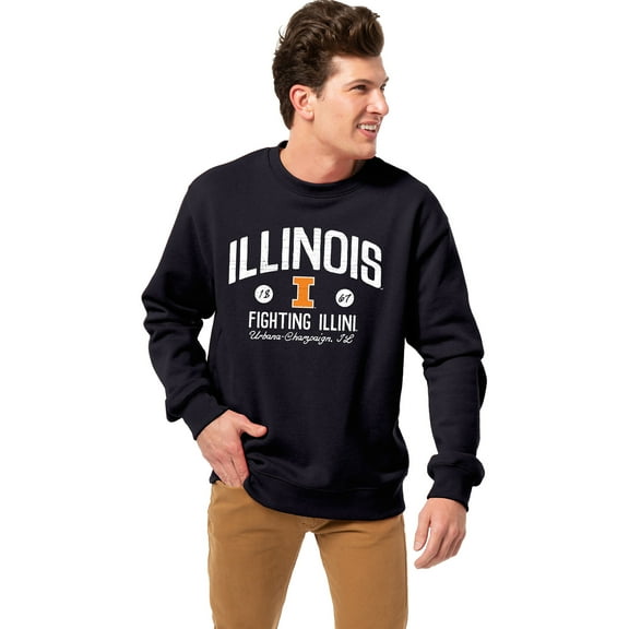 Men's League Collegiate Wear Navy Illinois Fighting Illini Essentials 2.0 Fleece Pullover Sweatshirt