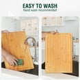 thumbnail image 6 of Empune XL Extra Large Bamboo Cutting Board, 17.6" Wooden Chopping Board for Kitchen with Juice Groove and Built-in Handles, 6 of 7