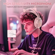 Wantek Gaming Headsets, Surround Stereo Gaming Headphones with Noise Cancelling Mic, LED Lights & Soft Memory Earmuffs for PS5/ PS4/ Xbox One/Nintendo Switch/PC Mac Computer Games- Pink