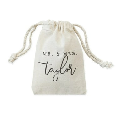 Personalized Mr. & Mrs. with Name Wedding Favor Bags, 6-Pack