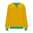 thumbnail image 4 of Women's Fashion No-Cap V-Neck Solid Color Long Sleeve Sweatshirt, 4 of 7
