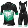 thumbnail image 1 of Summer Boraful Hansgrohe 2021 PRO TEAM Men's Cycling jersey Wear Strap Suit Set Ropa with Gel Pad MTB Bicycle, 1 of 2