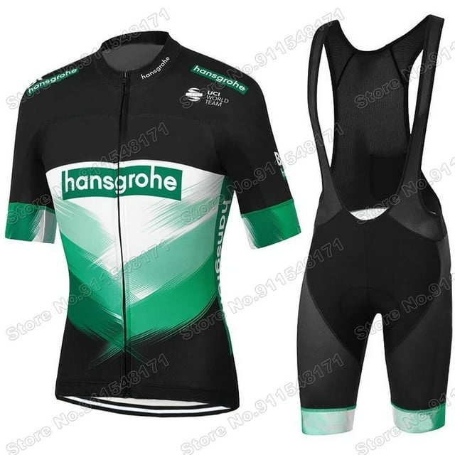 Summer Boraful Hansgrohe 2021 PRO TEAM Men's Cycling jersey Wear Strap Suit Set Ropa with Gel Pad MTB Bicycle