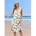 thumbnail image 2 of Vestido Zeagoo vestido de verano midi ajustado y acampanado con cuello en V para mujer, 2 of 6
