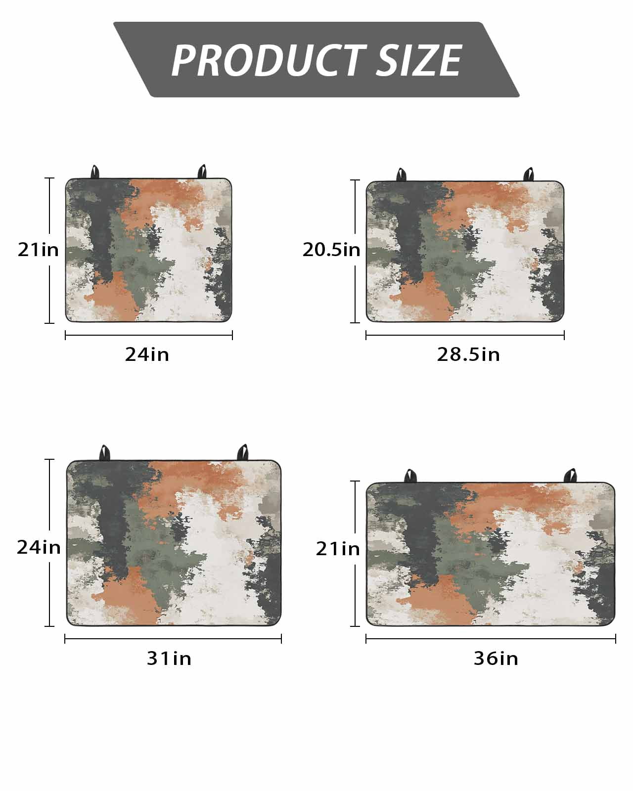 Stove Top Covers for Electric Stove, Vintage Sage Green Orange Glass Stovetop Cover Protector, Modern Abstract Art Induction Cooktop Protector Oven Mat for Kitchen Countertop 24"x21"