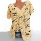 thumbnail image 3 of Blusas de Manga Corta para las Mujeres con Cuello en V Impreso Suéter Casual Top, Blusas para las Mujeres Casual, 3 of 4
