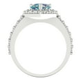 thumbnail image 4 of Halo Engagement Ring for Women - 2.03ct Blue Moissanite in 18K White Gold Promise Ring, 4 of 6