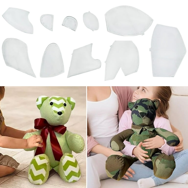 Waroomhouse Custom Memory Bear Memory Bear Template Ruler Set Create  Lasting Memories with Deceased Loved One's Clothing Diy Craft Kit 