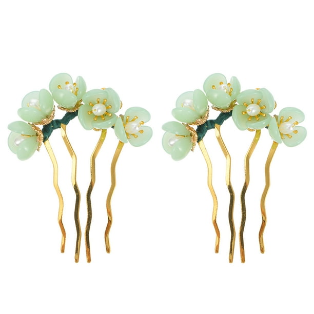 ColoMX 2 horquillas decorativas para el pelo de estilo chino, con diseño floral.