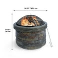 thumbnail image 4 of Teamson Home Extérieur Base en Acier Ronde Barbecue Grill Feu de Bois, Gris, 4 of 8