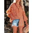 thumbnail image 4 of Charmo Women's Pocket Striped Button Down Casual Shirt Blouse Top, 4 of 7