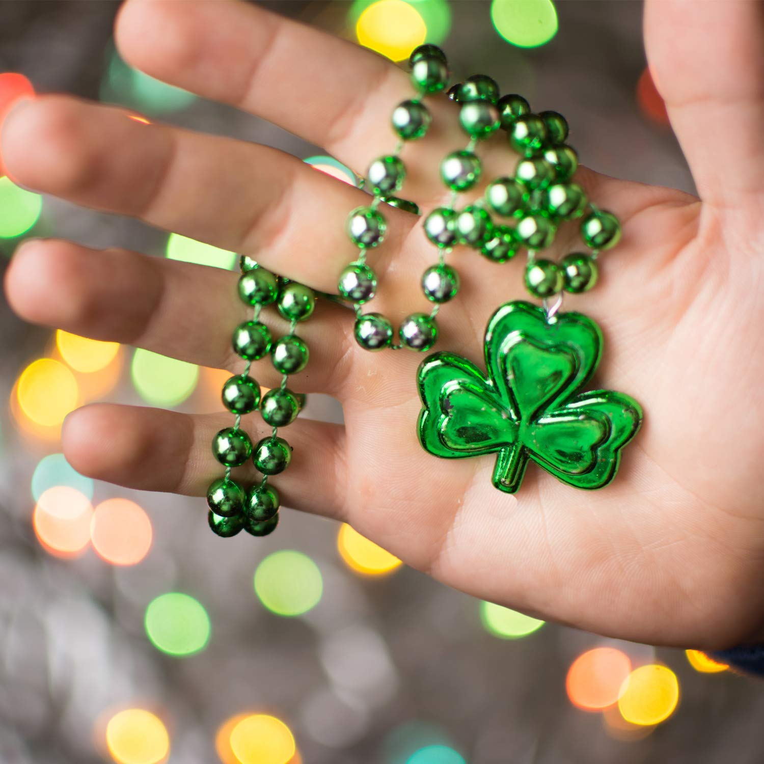 12 St. Patrick’s Day Halsketten Mit Kleeblatt-Perlen | Grüne Party-Deko Für Karneval, Paraden & Kostüme