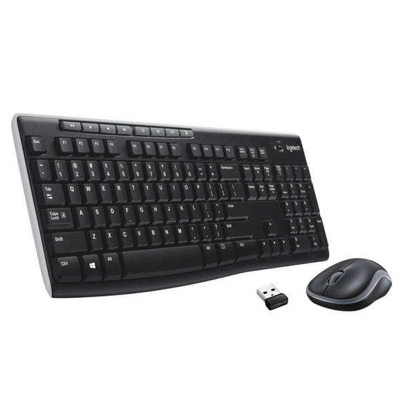 Logitech Combo Clavier et Souris Sans Fil pour Windows, Sans Fil 2,4 GHz, Souris Compacte, 8 Multidispositfs et Raccourcis Touches, Piles 2 Ans, PC et ordinateur portable (Noir) LOGITECH WIRELESS COMBO (Ros)