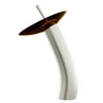 thumbnail image 4 of Novatto GF-001BN-T Falls Vessel Faucet with Tea Colored Glass in Brushed Nickel, 4 of 4