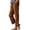 Brown, variant on Women Casual Lightweight Elastic Waist Pants with Pockets Cotton Linen Cropped Pants Loose Solid Color Trousers by Yigetop Brown L