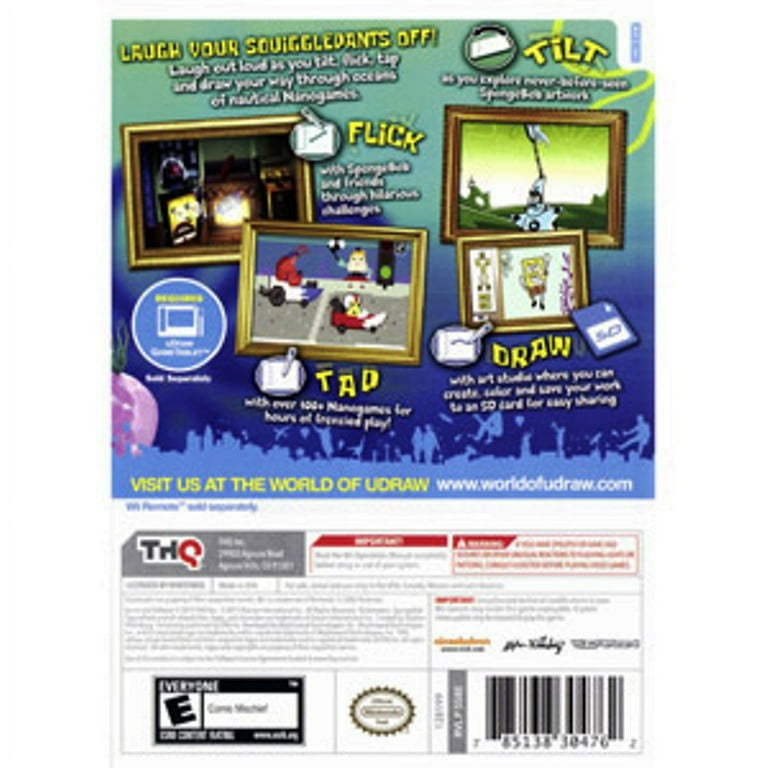 THQ uDraw SpongeBob SquigglePants Nintendo Wii Walmart