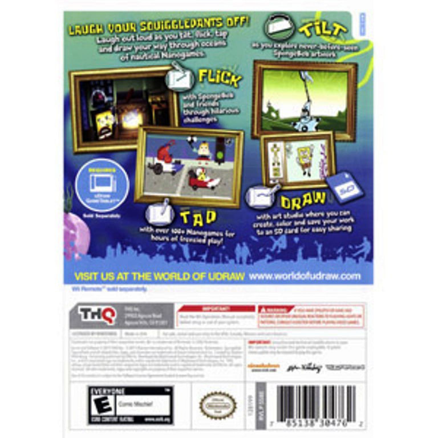 THQ uDraw SpongeBob SquigglePants (Nintendo Wii) - image 2 of 2