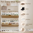 thumbnail image 3 of Wooden Shoe Cabinet with 2 Flip Drawers & Open Storage Shoe Rack Organizer for Entryway Hallway,Bedroom,Living Room,Apartment,White, 3 of 9