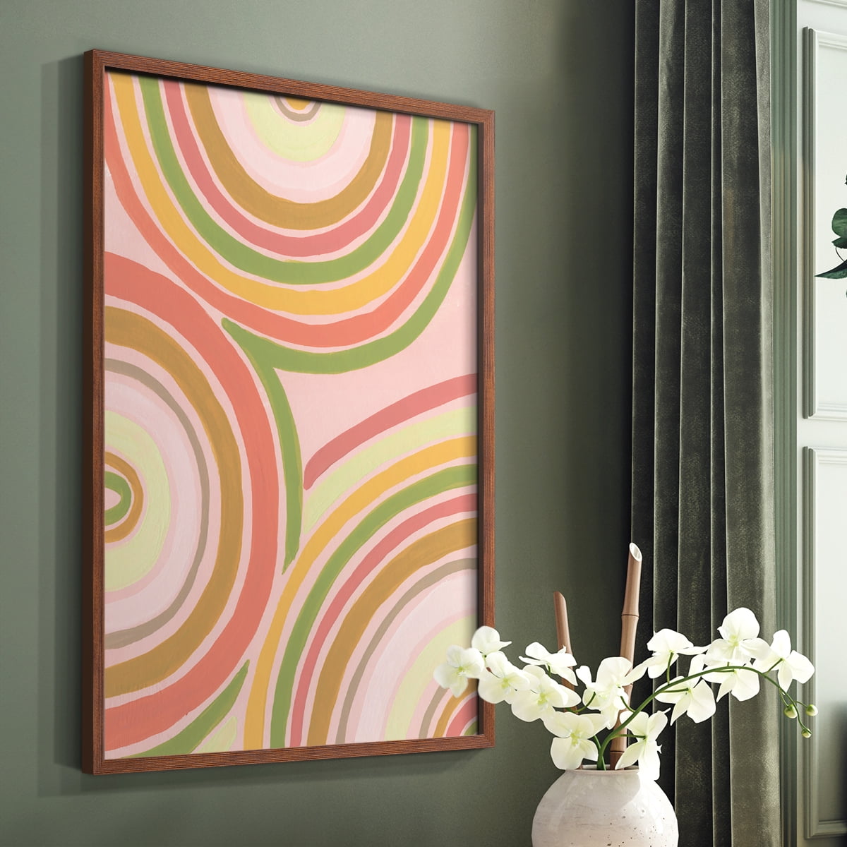 Abstract Rainbow II in Paper Solid Wood 8 x 10 Framed Print