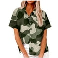 thumbnail image 1 of Hauts de Travail pour Femmes Manches Courtes Col Rond Blouse Imprimée T-Shirt Décontracté Mode, 1 of 6