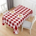 thumbnail image 6 of Farmhouse Buffalo Plaid Table Cloth Waterproof Tablecloths, Red White Checkered Tablecloth Dining Table Cover for Kitchen Party Tabletop Outdoor, Rectangle Tablecloth 60x120 Inch, 6 of 9