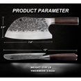 thumbnail image 2 of Forged Serbian Chefs Knife - Cleaver Butcher Outdoor Meat Cutting Knife - Razor Sharp High Carbon Steel for Camping and Kitchen, 2 of 6