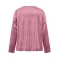 thumbnail image 6 of Lenpel Velvet Tops for Women Plus Size Long Sleeve Cowl Neck Loose Trendy Velour Shirts Dressy Casual Blouses(Pink,X-Large), 6 of 7