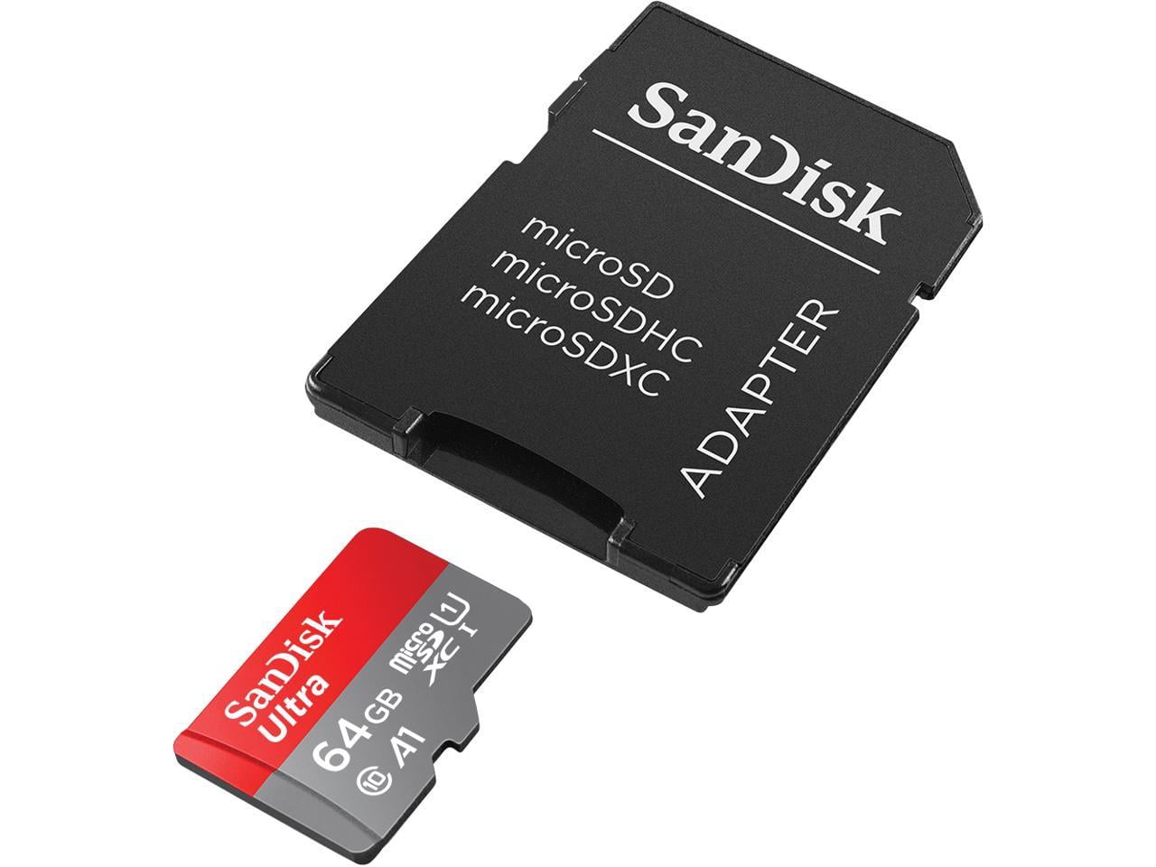 SanDisk 128GB (64GB x 2) Ultra microSDXC A1 UHS-I/U1 Class 10 Memory Card with Adapter, Speed Up to 140MB/s (SDSQUAB-064G-GN6MT)