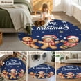 thumbnail image 5 of Round Rug 4Ft Washable Non-Slip, Gingerbread Navy Blue Circle Area Rugs for Living Room Bedroom, Christmas Winter Snowflake Indoor Floor Mats Carpet Runner for Home Decor Aesthetic, 5 of 8