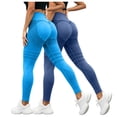 thumbnail image 2 of Mnuaqn 2 Pack Cellulite Leggings Womens High Waisted Lipedema Compression Legging Tummy Control Seamless Workout Yoga Pants Sky Blue,Size XXL, 2 of 4