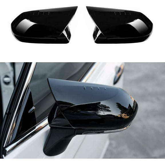 Compatible with Toyota Camry 2025 2024 2023 2022 2021 2020 2019 2018 Accessories Aggressive Look Car Exterior Door Side Rearview Mirror Guard Cover Trim Caps -Glossy Black