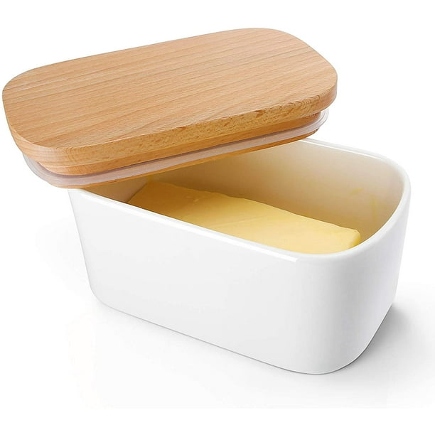 Récipient à beurre Boîte à beurre avec couvercle en bois