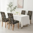 thumbnail image 3 of Black Boho Mushroom Stretchy Parson Chair Slipcovers for Dining Room Vintage Wildflower Botanical Chair seat Cover Chair Protectors for Party Pet Protection Universal Fit Polyester Set of 4, 3 of 6
