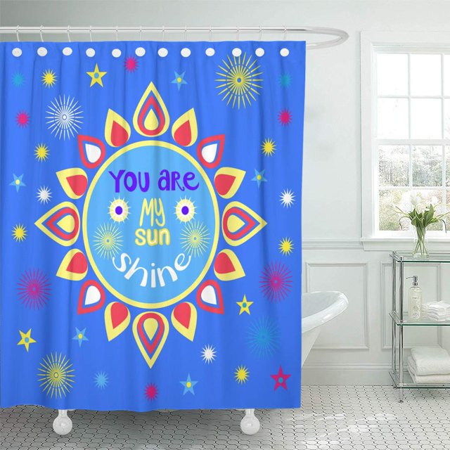 Cortina de Ducha ABPHQTO Eres mi sol Fantasía de dibujos animados 160x180 cm
