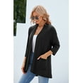 thumbnail image 6 of HOWCOME Cardigans for Women, Casual Lightweight, 3/4 Sleeve Open Front Cardigan Sweaters,Female, Large, Black, 6 of 9