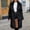 Black, variant on Women'S Faux Fur Long Coat Jacket Winter Warm V-Neck Solid Outerwear Casual Fashion Polyester Overcoat for Daily Party Lounge