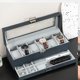 thumbnail image 2 of ProCase Caja para Reloj de 6 Ranuras, Estuche Organizador de Relojes de 2 Pisos con Tapa Vidrio Anti-polvo Almacenaje Guardarrelojes para Hombres y Mujeres (Azul Oscuro), 2 of 14