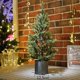 thumbnail image 2 of Árbol de Navidad artificial flocado, árbol de Navidad de cedro de escritorio, decoraciones navideñas de interior, 2 of 5